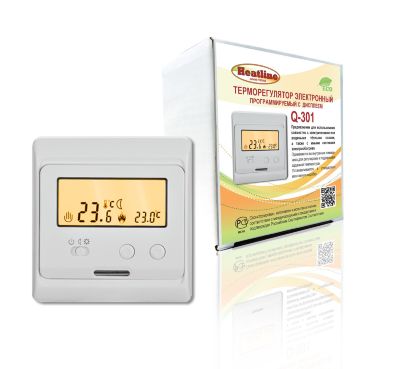 Терморегулятор HEATLINE Q-301 электронный, с ж/к дисплеем, не программируемый