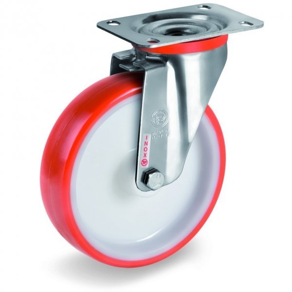 Tellure Rota Колесо № 604404, D=150 мм, полиуретановое, опора из нерж. стали