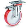 Tellure Rota Колесо № 606704, D=150 мм, полиуретановое, с тормозом, опора из нерж. стали
