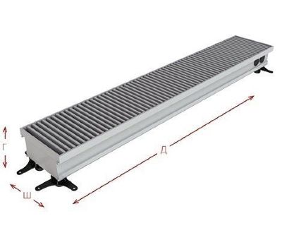 Askon Конвектор внутрипольный КВП-В.080.220.2600 (2925 Вт) с решеткой Al.