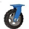 Tt Колесо №1001620 D=200 мм, поворотное, резина, крепление-площадка, с тормозом, шарикоподшипник.
